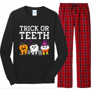 Trick Or Teeth Halloween Costumes Dental Assistant Dentist Gift Long Sleeve Pajama Set