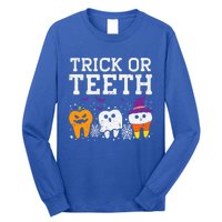 Trick Or Teeth Halloween Costumes Dental Assistant Dentist Gift Long Sleeve Shirt