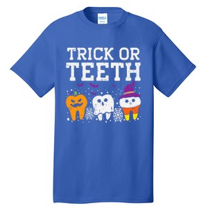 Trick Or Teeth Halloween Costumes Dental Assistant Dentist Gift Tall T-Shirt