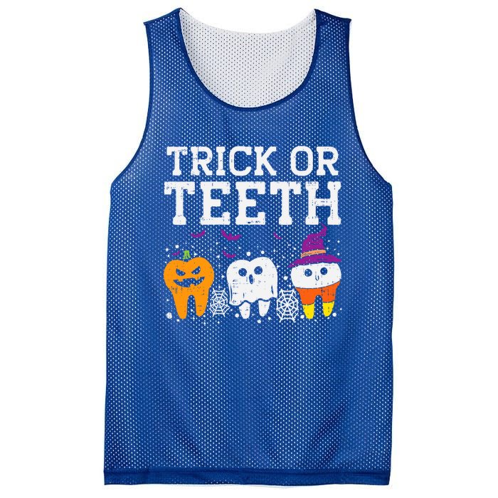 Trick Or Teeth Halloween Costumes Dental Assistant Dentist Gift Mesh Reversible Basketball Jersey Tank