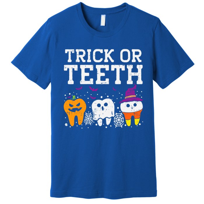 Trick Or Teeth Halloween Costumes Dental Assistant Dentist Gift Premium T-Shirt