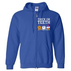 Trick Or Teeth Halloween Costumes Dental Assistant Dentist Gift Full Zip Hoodie