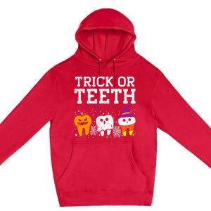 Trick Or Teeth Halloween Costumes Dental Assistant Dentist Gift Premium Pullover Hoodie