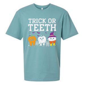 Trick Or Teeth Halloween Costumes Dental Assistant Dentist Gift Sueded Cloud Jersey T-Shirt