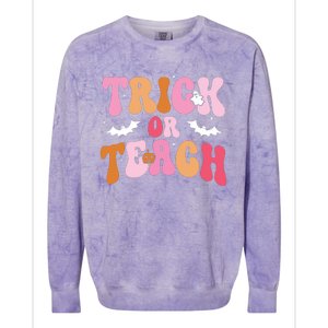 Trick Or Teach Halloween Teacher Kids Teacher Life Colorblast Crewneck Sweatshirt