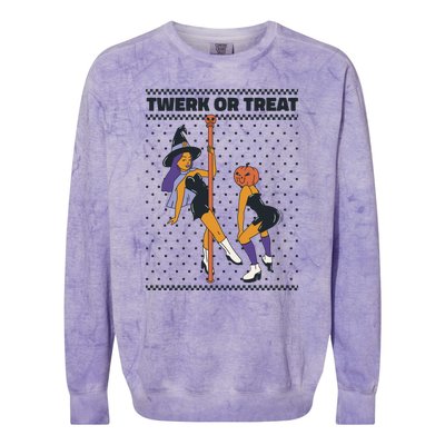 Twerk Or Treat Colorblast Crewneck Sweatshirt