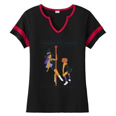 Twerk Or Treat Ladies Halftime Notch Neck Tee