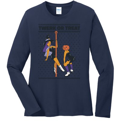 Twerk Or Treat Ladies Long Sleeve Shirt