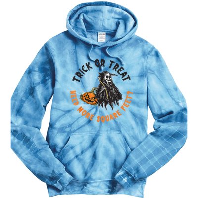 Trick Or Treat Spooky Witch Halloween Need More Square Feet Tie Dye Hoodie