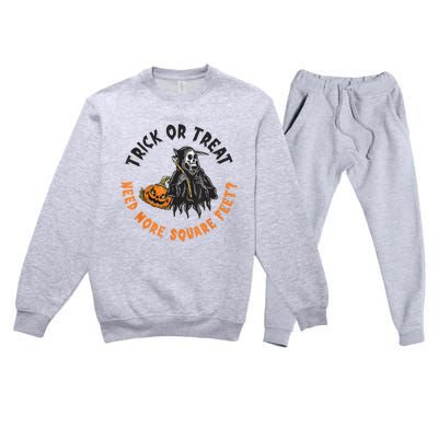 Trick Or Treat Spooky Witch Halloween Need More Square Feet Premium Crewneck Sweatsuit Set