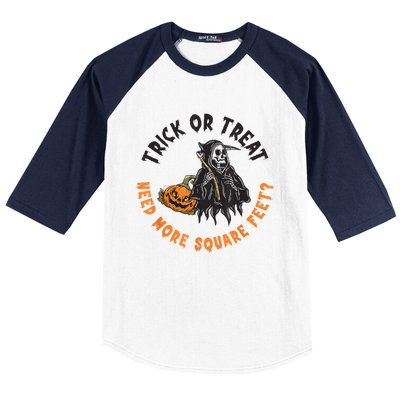 Trick Or Treat Spooky Witch Halloween Need More Square Feet Baseball Sleeve Shirt