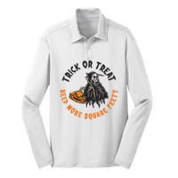 Trick Or Treat Spooky Witch Halloween Need More Square Feet Silk Touch Performance Long Sleeve Polo