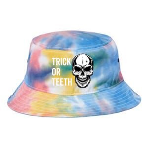 Trick Or Teeth Halloween Skeleton Dentist Funny Gift Funny Gift Tie Dye Newport Bucket Hat