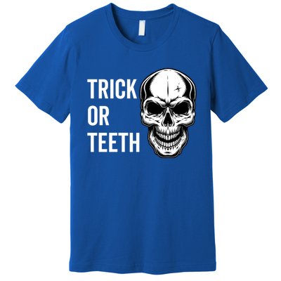 Trick Or Teeth Halloween Skeleton Dentist Funny Gift Funny Gift Premium T-Shirt