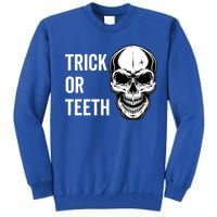 Trick Or Teeth Halloween Skeleton Dentist Funny Gift Funny Gift Tall Sweatshirt