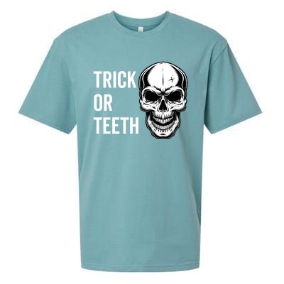 Trick Or Teeth Halloween Skeleton Dentist Funny Gift Funny Gift Sueded Cloud Jersey T-Shirt