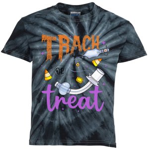 Trach Or Treat Nurse Respiratory Therapist ICU RN Halloween Kids Tie-Dye T-Shirt