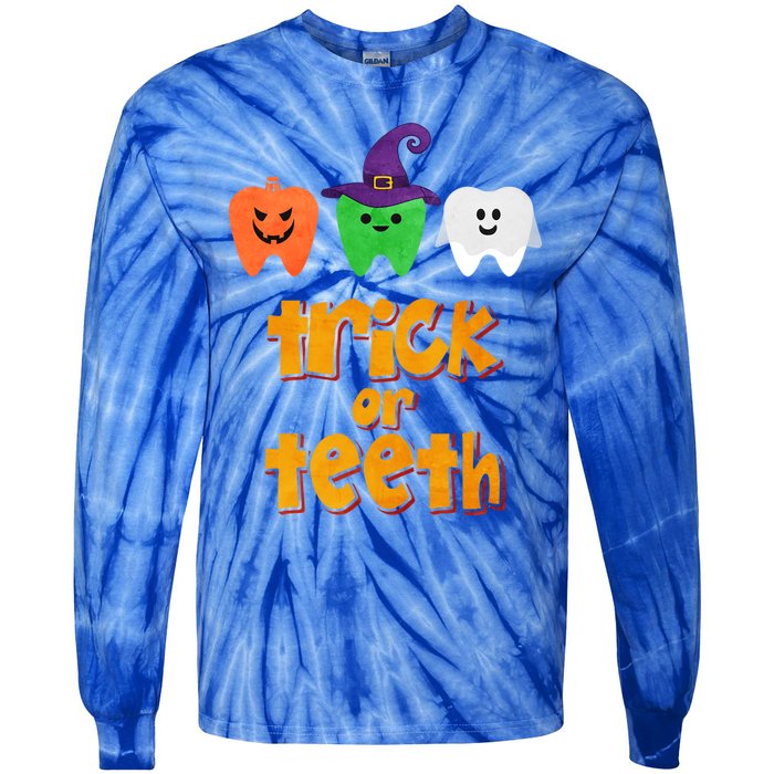 Trick Or Teeth Gift Tie-Dye Long Sleeve Shirt