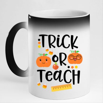 Trick Or Teach Cute Halloween Proud Teacher Costume Gift 11oz Black Color Changing Mug