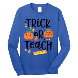 Trick Or Teach Cute Halloween Proud Teacher Costume Gift Long Sleeve Shirt