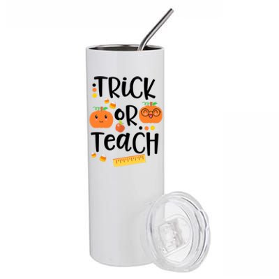 Trick Or Teach Cute Halloween Proud Teacher Costume Gift Stainless Steel Tumbler