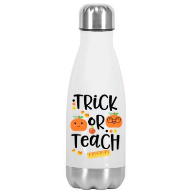 Trick Or Teach Cute Halloween Proud Teacher Costume Gift Stainless Steel Insulated Water Bottle