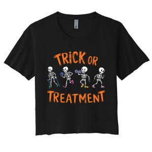 Trick Or Treatment Pt Physical Therapy Therapist Halloween Women's Crop Top Tee