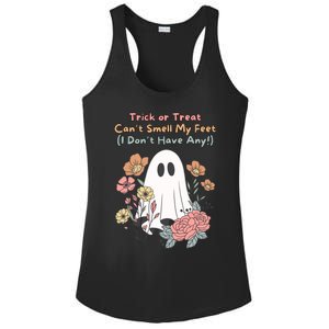 Trick Or Treat Smell My Feet Cute Ghost Halloween Floral Gift Ladies PosiCharge Competitor Racerback Tank