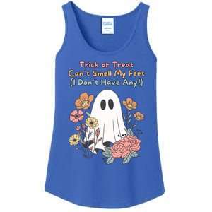 Trick Or Treat Smell My Feet Cute Ghost Halloween Floral Gift Ladies Essential Tank