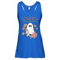 Trick Or Treat Smell My Feet Cute Ghost Halloween Floral Gift Ladies Essential Flowy Tank