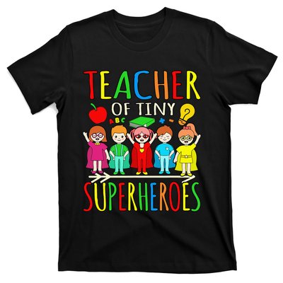 Teacher Of Tiny Superheroes First Day Back To School Graphic T-Shirt