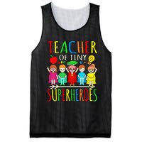 Teacher Of Tiny Superheroes First Day Back To School Graphic Mesh Reversible Basketball Jersey Tank