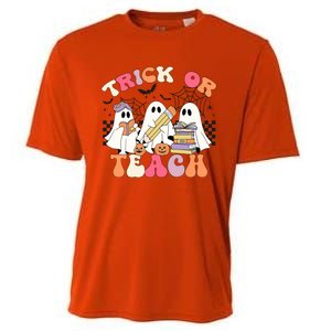 Trick Or Teach Funny Teacher Halloween Costume 2024 Boo Gift Cooling Performance Crew T-Shirt