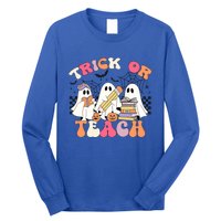 Trick Or Teach Funny Teacher Halloween Costume 2024 Boo Gift Long Sleeve Shirt