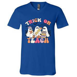 Trick Or Teach Funny Teacher Halloween Costume 2024 Boo Gift V-Neck T-Shirt