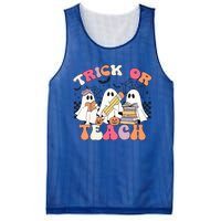 Trick Or Teach Funny Teacher Halloween Costume 2024 Boo Gift Mesh Reversible Basketball Jersey Tank