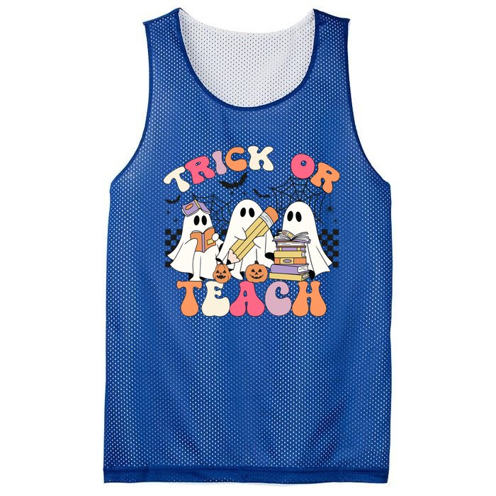 Trick Or Teach Funny Teacher Halloween Costume 2024 Boo Gift Mesh Reversible Basketball Jersey Tank