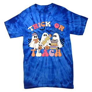 Trick Or Teach Funny Teacher Halloween Costume 2024 Boo Gift Tie-Dye T-Shirt