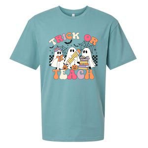 Trick Or Teach Funny Teacher Halloween Costume 2024 Boo Gift Sueded Cloud Jersey T-Shirt