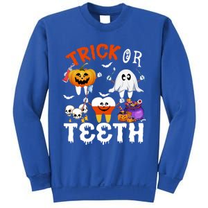 Trick Or Teeth Treating Candy Pumpkin Boo Tooth Dental Squad Cool Gift Sweatshirt