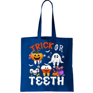 Trick Or Teeth Treating Candy Pumpkin Boo Tooth Dental Squad Cool Gift Tote Bag