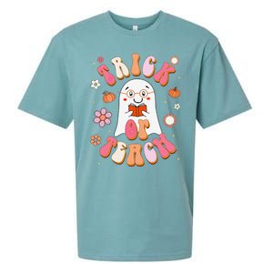 Trick Or Teach Carpet Of Flowers Teacher Halloween Cute Sueded Cloud Jersey T-Shirt