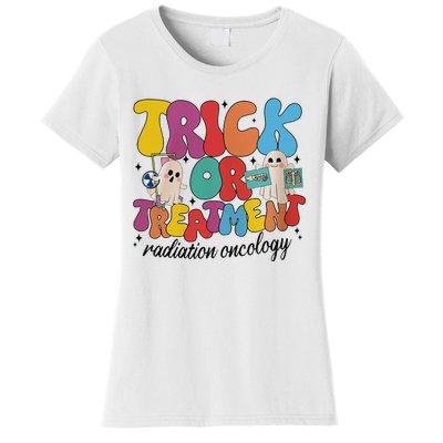 Trick Or Treatment Radiation Oncology Halloween Xray Tech Women's T-Shirt