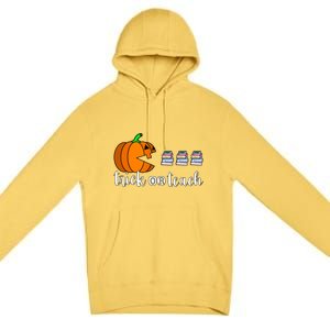 Trick Or Teach Funny Teacher Pumpkin Funny Halloween Funny Gift Premium Pullover Hoodie