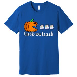 Trick Or Teach Funny Teacher Pumpkin Funny Halloween Funny Gift Premium T-Shirt