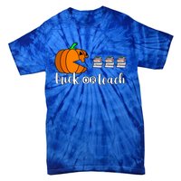 Trick Or Teach Funny Teacher Pumpkin Funny Halloween Funny Gift Tie-Dye T-Shirt