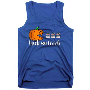 Trick Or Teach Funny Teacher Pumpkin Funny Halloween Funny Gift Tank Top