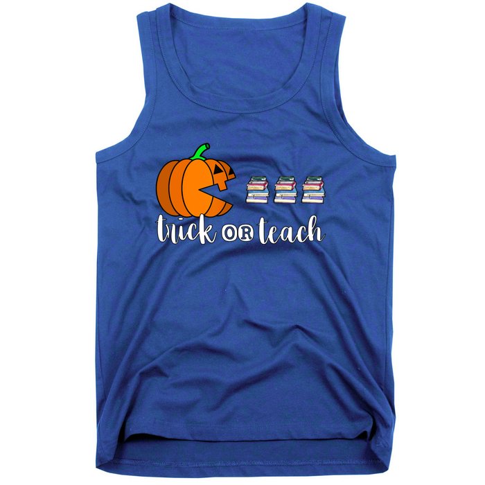 Trick Or Teach Funny Teacher Pumpkin Funny Halloween Funny Gift Tank Top