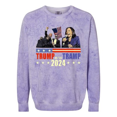 Trump Or The Tramp 2024 Vote For Trump Trump Vance 2024 Colorblast Crewneck Sweatshirt