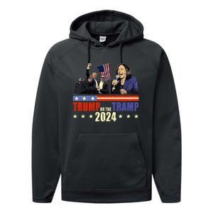 Trump Or The Tramp 2024 Vote For Trump Trump Vance 2024 Performance Fleece Hoodie